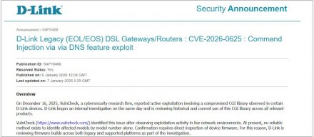 D-Link多款已停产的DSL路由器曝出重大漏洞，已出现攻击利用迹象