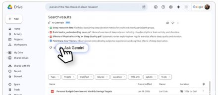 Google Gemini加入生产力套件，可从邮件、文件、网页中提取信息，自动生成文档和演示文稿