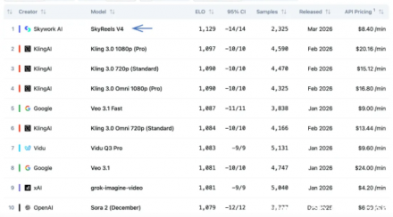 SkyReels V4 登顶全球AI视频生成榜，中国技术领跑世界