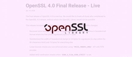 OpenSSL 4.0 清理十年技术债，加入后量子密码与 ECH 支持