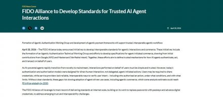 FIDO联盟推动AI代理交互与验证标准，降低AI代理线上交易风险