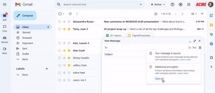 Gmail推出全新端对端加密功能