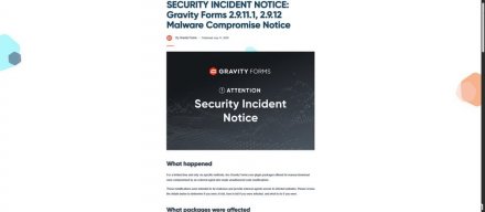WordPress表单外挂Gravity Forms疑遭供应链攻击，被植入后门程序