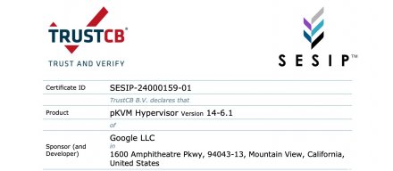 Android虚拟机管理程序pKVM通过SESIP第5级最高安全认证