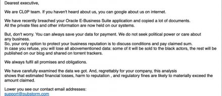 勒索软件黑客Clop声称从多家公司的Oracle E-Business Suite系统窃取数据