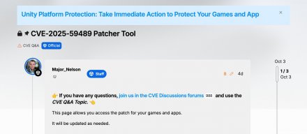 游戏开发平台Unity通报高风险漏洞，可能被滥用执行任意代码