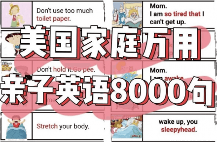 美国家庭万用亲子英语8000句（含墙卡、音视频及文档）