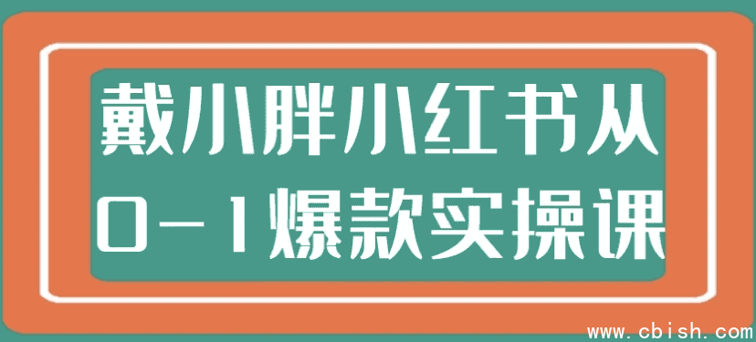 戴小胖小红书从0-1爆款实操课