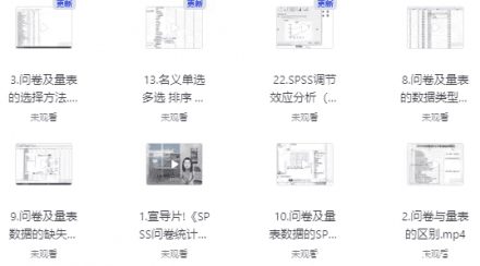 SPSS问卷数据统计分析入门课程