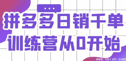 拼多多日销千单训练营：从零起步实战指南