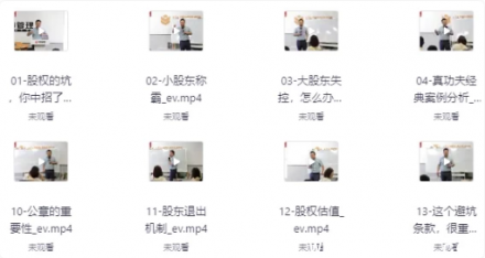 宋俊生《股权设计与高管激励实战课程》全套（含股权方案工具包）