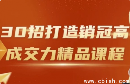 《30招实战技巧：打造销冠级高成交力精品课程》