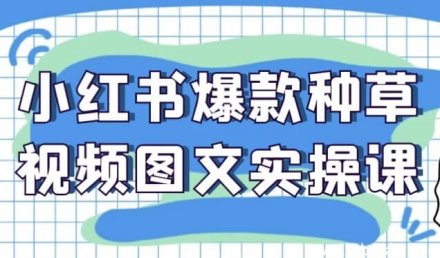 小红书爆款种草视频与图文内容实操全攻略课程