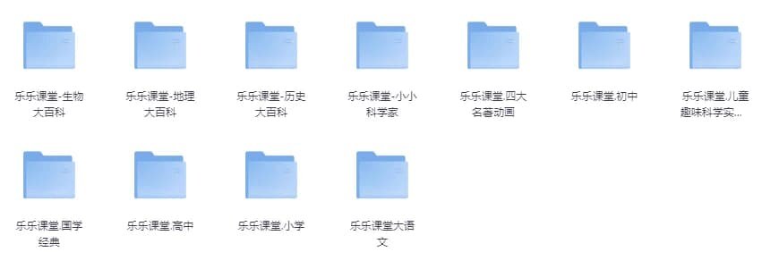 乐乐课堂超级大合集(小学+初中+高中+国学+四大名著+生物大百科+地理大百科+历史大百科+科学实验等)
