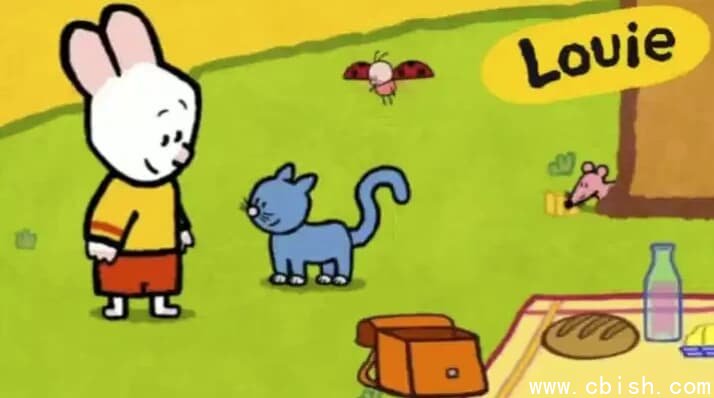 法国启蒙动画《路易小兔子 Louie1-4季全集》英语学习课程，简笔画教学+趣味互动