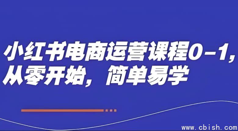 小红书电商运营课程0-1，从零开始，简单易学