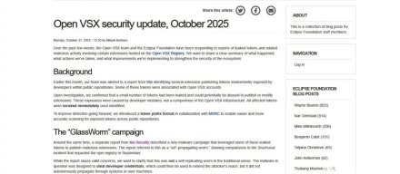 针对GlassWorm蠕虫攻击行动，OpenVSX公布调查结果，开发人员不慎泄露令牌酿成祸端