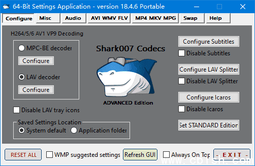 Shark007 Codecs(多媒体编解码器套件) v20.0.5 便携版