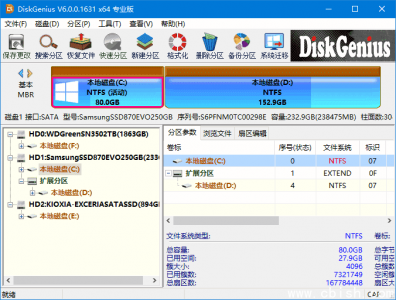 DiskGenius 专业版 6.0.0.1631 汉化绿色版 v4（含破解）
