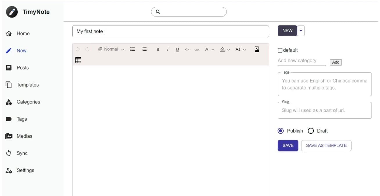 TimyNote 笔记软件 v1.2.1 绿色版