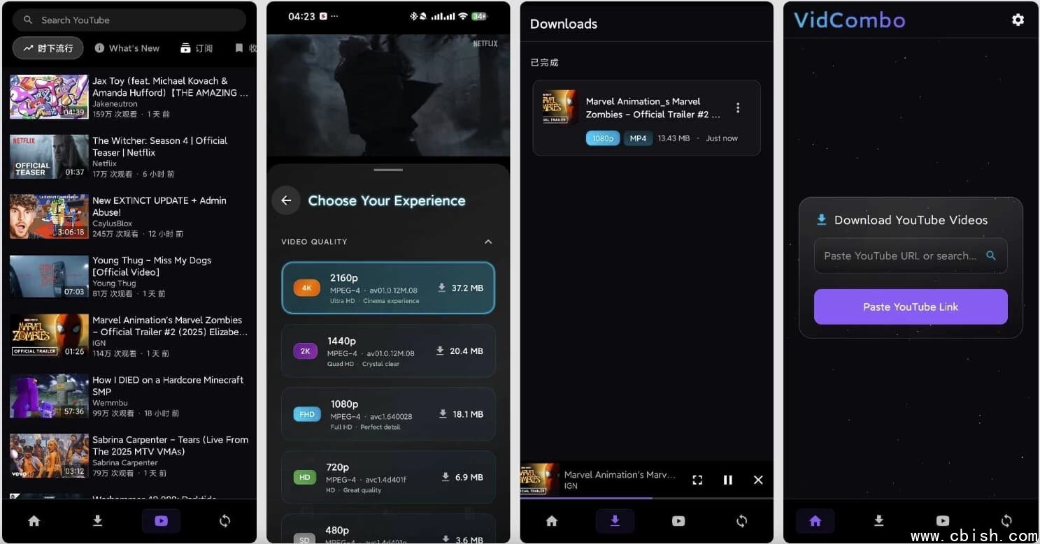 Vidcombo v2.2.0 免登录下载油管4K视频 解锁高级版