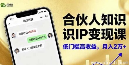 合伙人知识IP变现课：打造知识付费与商业合作闭环