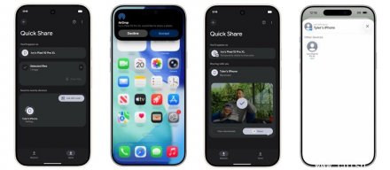 谷歌更新快速分享功能，实现与AirDrop互通，安卓手机与iPhone可互传文件