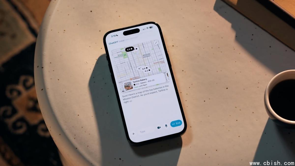 ChatGPT 新语音交互界面示意图