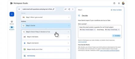 谷歌推出Workspace Studio，无代码开发AI代理自动化企业工作流程