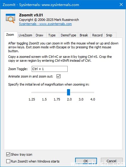 Sysinternals ZoomIt(微软放大镜工具) v9.20 绿色版