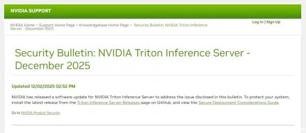 Nvidia修复AI推理服务器Triton高风险DoS漏洞