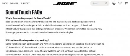 老旧音响SoundTouch将停止支持，Bose发布API文档让社区接手开发