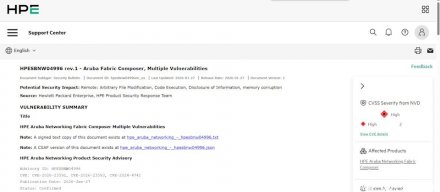 HPE修复Aruba设备软件高危OpenSSL漏洞