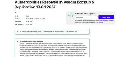Veeam披露备份软件8个漏洞，含4个可能导致远程代码执行的高危漏洞