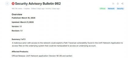 Ubiquiti修复UniFi网管平台高危漏洞，未更新可能导致账户被接管