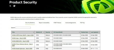 Nvidia发布2026年3月安全公告，修补多个驱动程序与AI应用套件漏洞