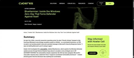 Windows零日漏洞BlueHummer涉及内置杀毒软件更新流程