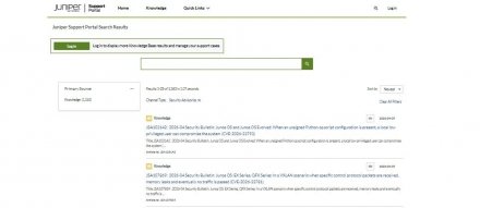 Juniper修补Junos OS网络操作系统多个漏洞，最严重漏洞可能导致远程接管设备