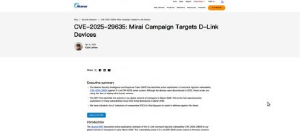 僵尸网络Mirai变种劫持已停止支持的D-Link路由器