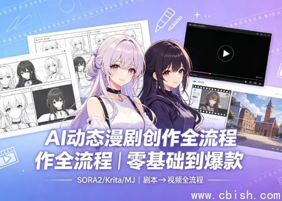AI动态漫剧制作流程示意图