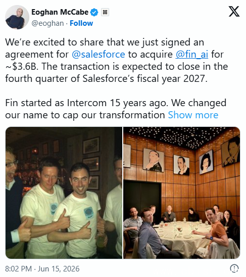 Salesforce收购Fin相关图示