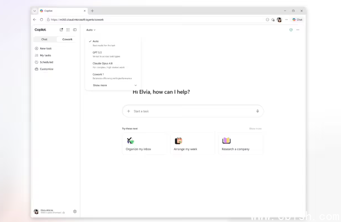 Copilot Cowork产品示意图