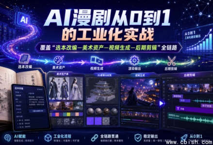 AI漫剧从0到1工业化实战课程下载：覆盖选本改编美术资产视频生成后期剪辑全链路课程