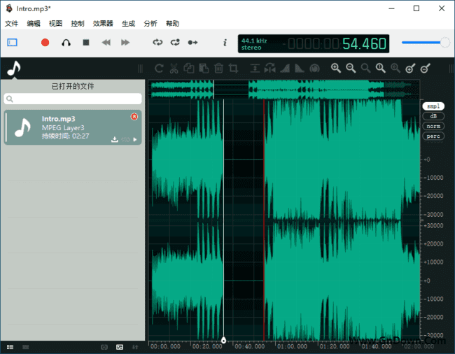 ocenaudio主界面截图