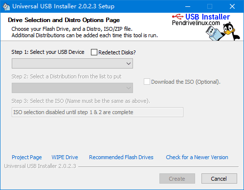 Universal USB Installer 界面截图