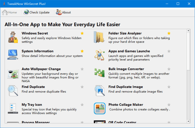 TweakNow WinSecret Plus 软件界面