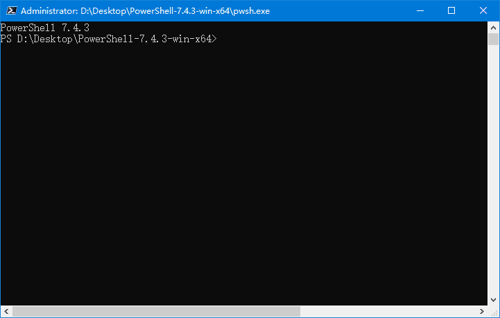 Windows PowerShell(命令行程序) v7.4.3 中文绿色版运行界面